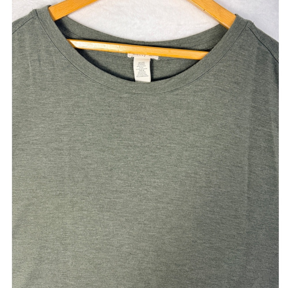 Matty M Olive Green Dolman Sleeve Tunic Top Women's Size M Curved Hem So Soft! - Picture 3 of 11